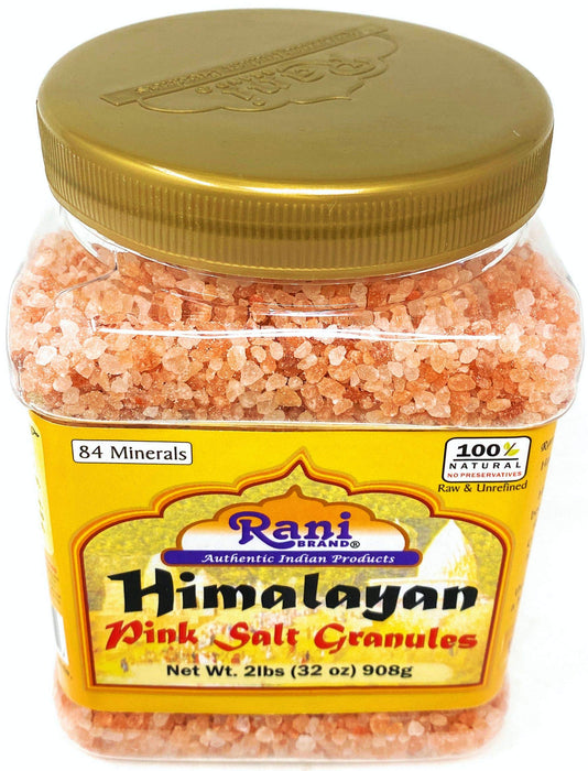 Rani Himalayan Pink Salt Granules (84 Essential Trace Minerals) 32oz (2lbs) 908g PET Jar ~ Natural | Vegan | Gluten Friendly | NON-GMO