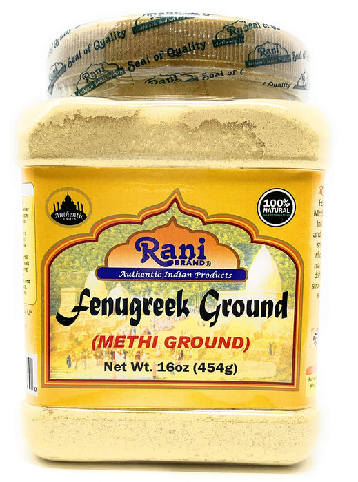 Rani Fenugreek (Methi) Seeds Ground Powder 16oz (454g) Trigonella foenum graecum | Gluten Friendly | Non-GMO (used in cooking & Ayurvedic spice)