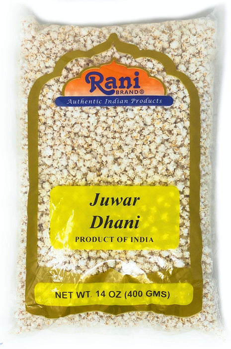 Rani Juwar Dhani (Puffed "popcorn" Sorghum) 14oz (400g) ~ All Natural, Indian Origin | No Color | Gluten Friendly | Vegan | NON-GMO | Indian Origin | No Salt or fillers