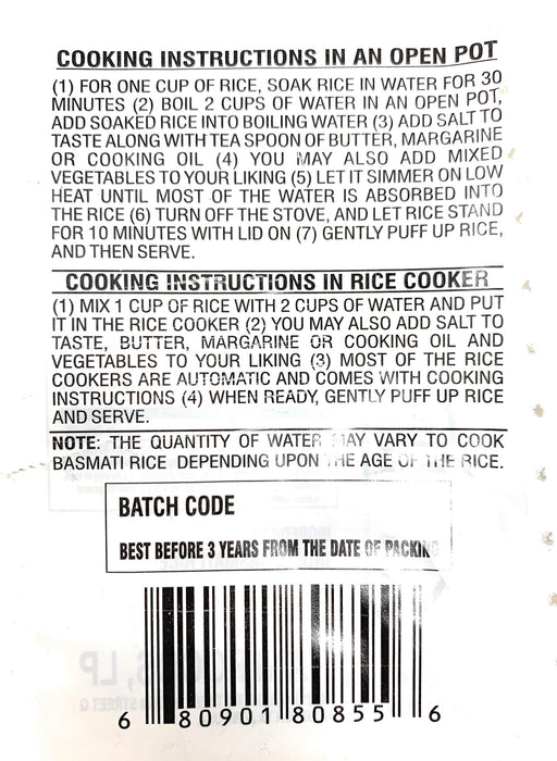 Asian Kitchen Silver White Basmati Rice Aged, 20 Pound (20lbs, 9.08kg) ~ All Natural | Gluten Friendly | Vegan | Indian Origin | Export Quality