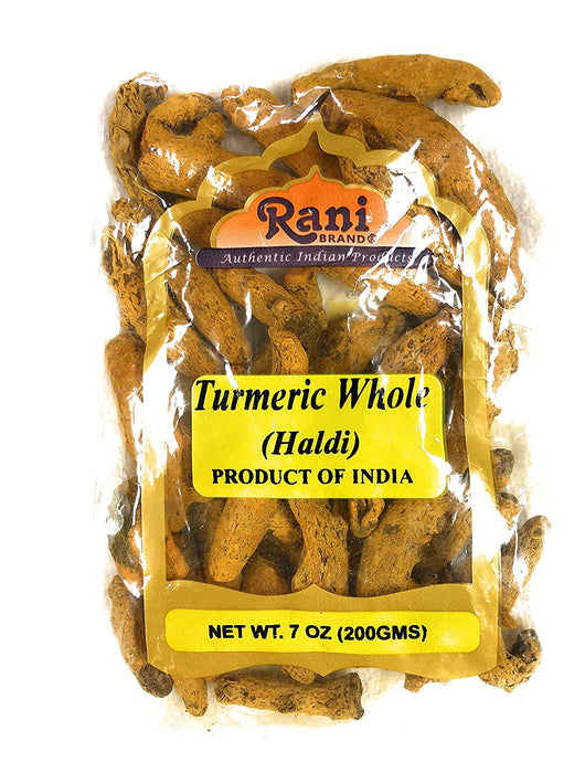 Rani Turmeric (Haldi) Root Whole Spice ~ Dried 7oz (200g) ~ All Natural | 100% Pure | Vegan | Gluten Friendly | NON-GMO | Indian Origin
