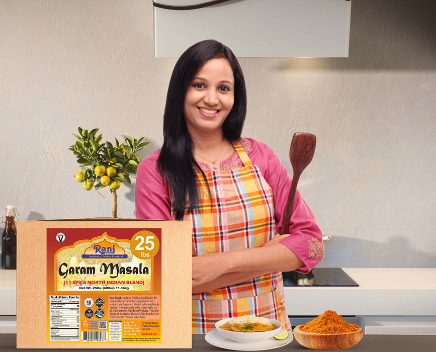 Rani Garam Masala Indian 11-Spice Blend 400oz (25lbs) 11.36kg Bulk Box ~ All Natural, Salt-Free | Vegan | No Colors | Gluten Friendly | NON-GMO