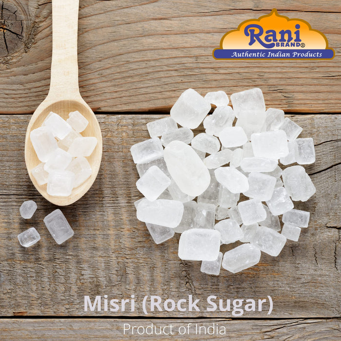 Rani Thread Misri (Rock Sugar / Dhaga Mishri) 17.5oz (1.1lbs) 500g PET Jar ~ All Natural | Gluten Friendly | No Colors | Vegan | Indian Origin