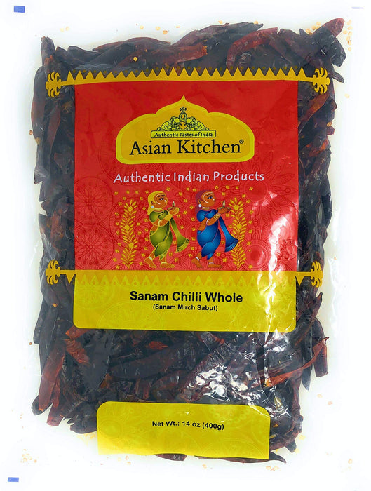 Asian Kitchen (By Rani Brand) Sanam Chilli Whole Stemless, Indian Chilli 14oz (400g) ~ All Natural | Vegan | Gluten Friendly | NON-GMO | Indian Origin