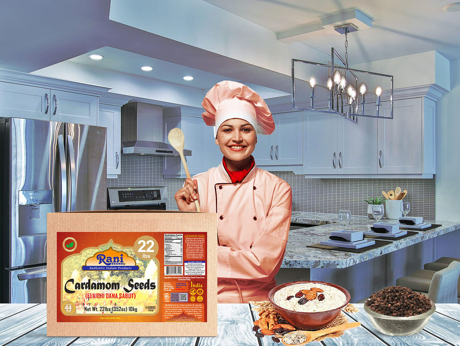 Rani Cardamom (Elachi) Decorticated Seeds Indian Spice 352oz (22lbs) 10kg Bulk Box ~ All Natural | Vegan | Gluten Friendly | NON-GMO | Indian Origin