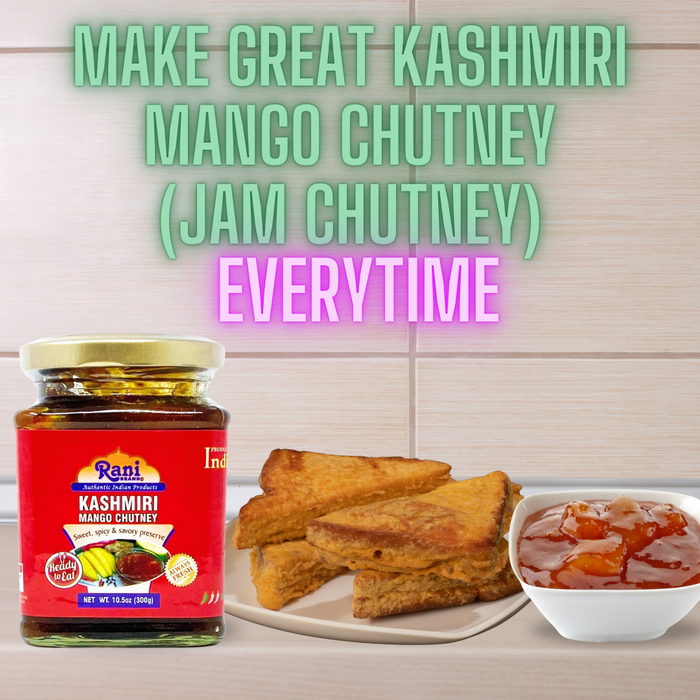 Rani Kashmiri Mango Chutney (Indian Preserve) 10.5oz (300g) Glass Jar, Ready to eat, Vegan ~ Gluten Free, All Natural, NON-GMO