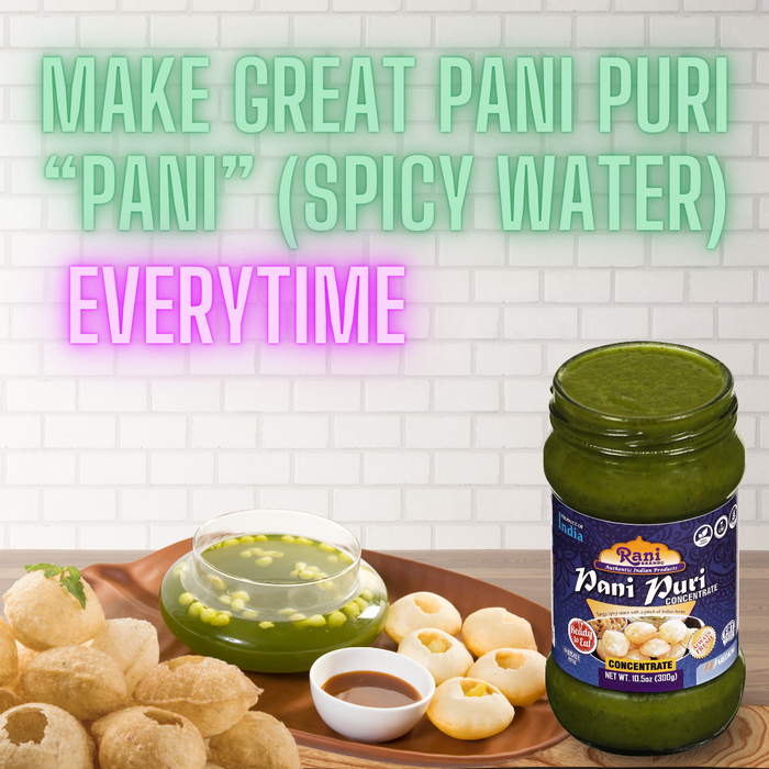 Rani Pani Puri Concentrate (Sweet & Spicy to Make Pani Water / Spicy Water) 10.5oz (300g) Glass Jar, Ready to Eat ~ Vegan | Gluten Free | NON-GMO | Kosher