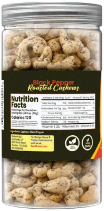 Rani Black Pepper Roasted Cashews 14oz (400g) PET Jar, Non-Fried, Oil Free ~ All Natural | Vegan | Gluten Friendly | NON-GMO | Kosher | Air Roasted, Crunchy & Flavorful