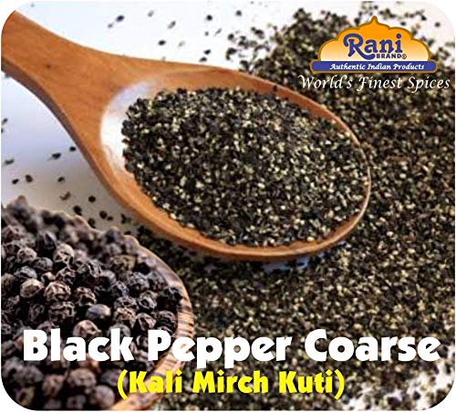 Rani Black Pepper Coarse Ground 28 Mesh (Table Grind), 16oz (1lb) 454g PET Jar ~ All Natural | Vegan | Gluten Friendly | NON-GMO | Kosher
