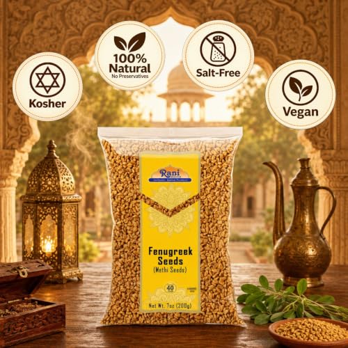 Rani Fenugreek (Methi) Seeds Whole 7oz (200g) Trigonella foenum graecum ~ All Natural | Vegan | Gluten Friendly | Non-GMO | Kosher | Indian Origin