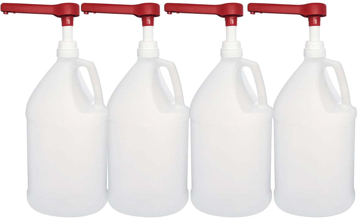 Rani Containers | 1 Gallon HDPE Plastic Jug with Reshipper Box & Pump Dispenser | Home & Commercial Use, Containers for Water, Sauces, Food, Soaps, Detergents, Liquids | Made in USA - Pack of 4