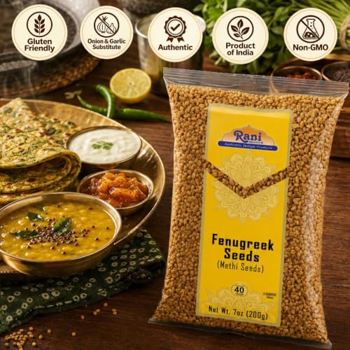 Rani Fenugreek (Methi) Seeds Whole 7oz (200g) Trigonella foenum graecum ~ All Natural | Vegan | Gluten Friendly | Non-GMO | Kosher | Indian Origin