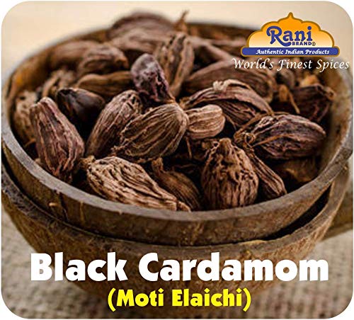 Rani Black Cardamom Pods (Kali Elachi) Whole Indian Spice 3.5oz (100g) ~ All Natural | Vegan | Gluten Friendly | NON-GMO | Kosher | Indian Origin | Smokey, Tsaoko, Cao Guo, Bach Dan Khau, Badi