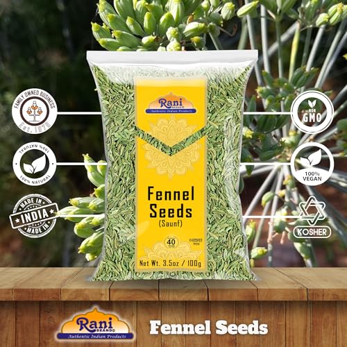 Rani Fennel Seeds (Saunf Sabut) Whole Spice 3.5oz (100g) All Natural ~ Gluten Friendly | NON-GMO | Kosher | Vegan | Indian Origin