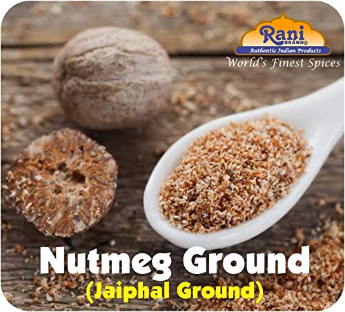 Rani Nutmeg (Jaiphul) Ground Powder Spice 3oz (85g) PET Jar ~ All Natural | Vegan | Gluten Friendly | NON-GMO | Kosher | Indian Origin