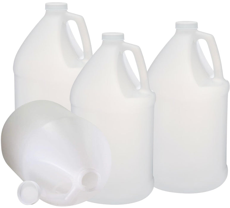 Rani Containers | 1 Gallon HDPE Plastic Jug with Reshipper Box & Child-Resistant Caps | Home & Commercial Use, Containers for Water, Sauces, Food, Soaps, Detergents, Liquids | Made in USA - Pack of 4
