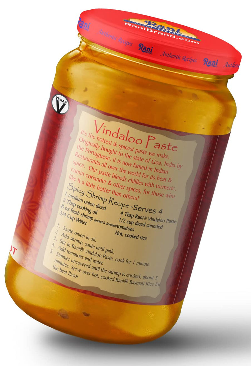Rani Vindaloo Curry Cooking Spice Paste, Hot! 26.5oz (750g) Glass Jar ~ No Colors | All Natural | NON-GMO | Vegan | Gluten Free | Indian Origin