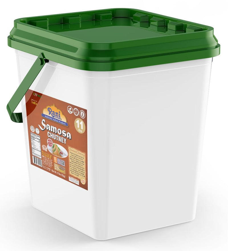 Rani Samosa Chutney (Sweet, Sour & Spicy Dipping Sauce) 176oz (11lbs) 5kg Bulk Bucket, Ready to eat, Vegan ~ Gluten Free | NON-GMO | Kosher | No Colors | Indian Origin