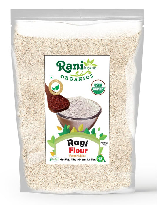 Rani Organic Ragi (Red Millet) Flour 64oz (4lbs) 1.81kg Bulk~All Natural | Vegan | Gluten Friendly | NON-GMO | Kosher | Indian Origin | USDA Certified Organic