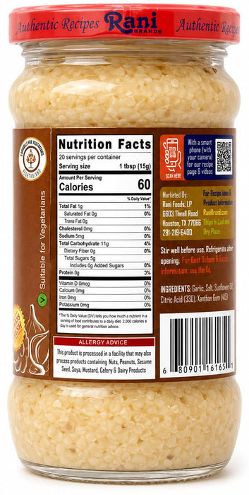 Rani Minced Garlic Cooking Paste 10.5oz (300g) Glass Jar ~ Vegan | Gluten Free | NON-GMO | Kosher | No Colors | Indian Origin