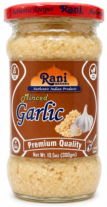 Rani Minced Garlic Cooking Paste 10.5oz (300g) Glass Jar ~ Vegan | Gluten Free | NON-GMO | Kosher | No Colors | Indian Origin