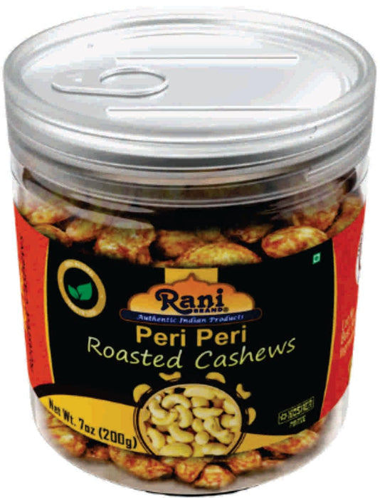 Rani Peri Peri Roasted Cashews 7oz (200g) PET Jar, Non-Fried, Oil Free ~ All Natural | Vegan | Gluten Friendly | NON-GMO | Kosher | Air Roasted, Crunchy & Flavorful