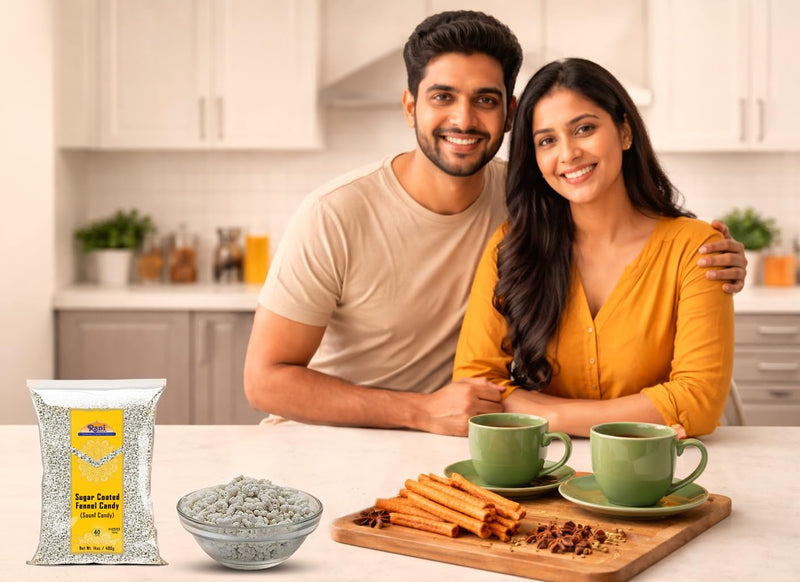 Rani Sugar Coated Fennel Candy 14oz (400g) No Color ~ Indian After Meal Digestive Treat | Vegan | Gluten Friendly | NON-GMO | Kosher | Indian Origin