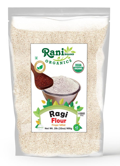 Rani Organic Ragi (Red Millet) Flour 32oz (2lbs) 908g ~ All Natural | Vegan | Gluten Friendly | NON-GMO | Kosher | Indian Origin | USDA Certified Organic