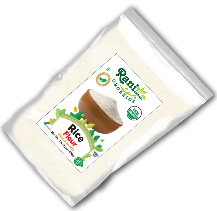 Rani Organic Rice (White) Flour 32oz (2lbs) 908g ~ All Natural | Gluten Friendly | Vegan | NON-GMO | Kosher | Indian Origin | USDA Certified Organic
