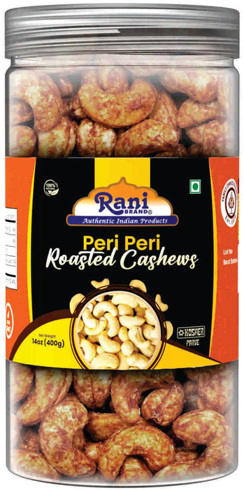 Rani Peri Peri Roasted Cashews 14oz (400g) PET Jar, Non-Fried, Oil Free ~ All Natural | Vegan | Gluten Friendly | NON-GMO | Kosher | Air Roasted, Crunchy & Flavorful