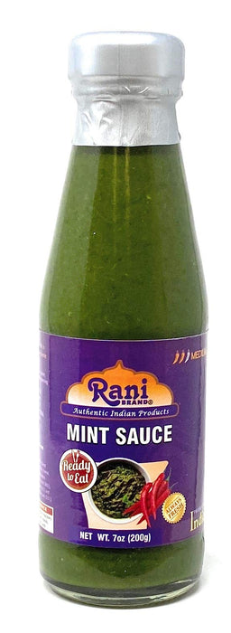 Rani Mint Sauce (Savory Dipping Sauce) 7oz (200g) Glass Jar, Ready to eat, Vegan ~ Gluten Free | NON-GMO | Indian Origin