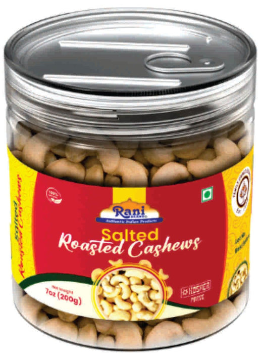 Rani Salted Roasted Cashews 7oz (200g) PET Jar, Non-Fried, Oil Free ~ All Natural | Vegan | Gluten Friendly | NON-GMO | Kosher | Air Roasted, Crunchy & Flavorful