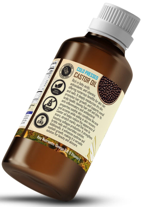Rani Castor Oil 6.76 Ounce (200ml) Cold Pressed | 100% Natural | NON-GMO | Kosher | Vegan | Gluten Free | Indian Origin