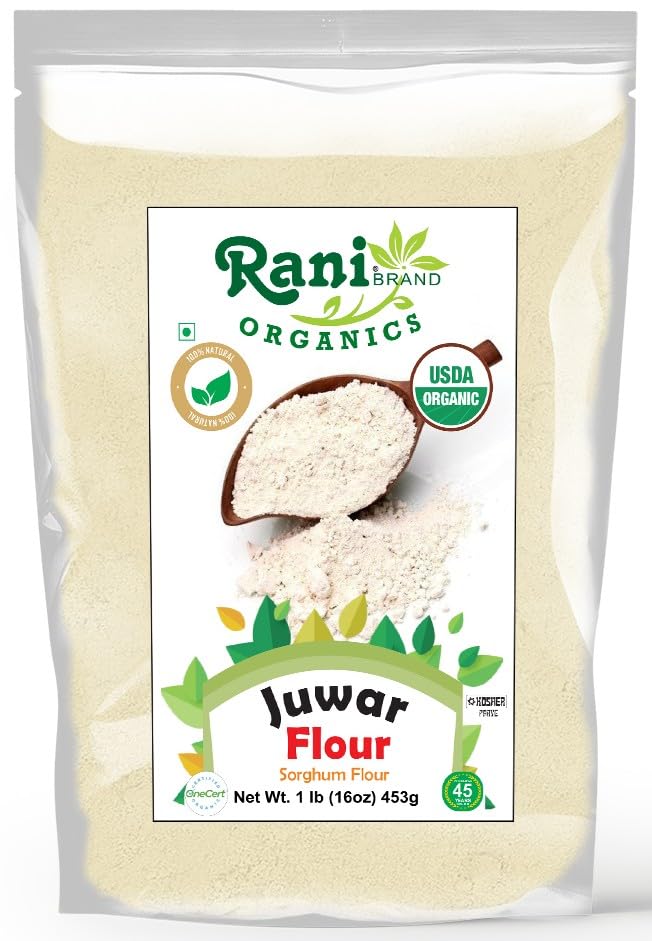 Rani Organic Juwar (Sorghum) Flour 16oz (1lb) 454g ~ All Natural | Vegan | Gluten Friendly | NON-GMO | Indian Origin | USDA Certified Organic