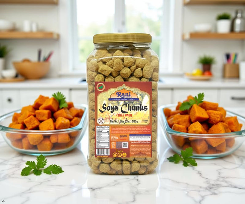 Rani Soya Chunks Nuggets (High Protien) Vadi, 31oz (1.9lbs) 900g ~ All Natural, Salt-Free | Vegan | No Colors | Gluten Friendly | NON-GMO | Kosher | Indian Origin | Meat Alternate Substitute