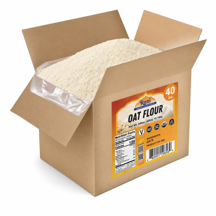 Rani Oat Flour 640oz (40lbs) 18.14kg Bulk Box~ All Natural | Gluten Free | NON-GMO | Kosher | Vegan | Product of USA