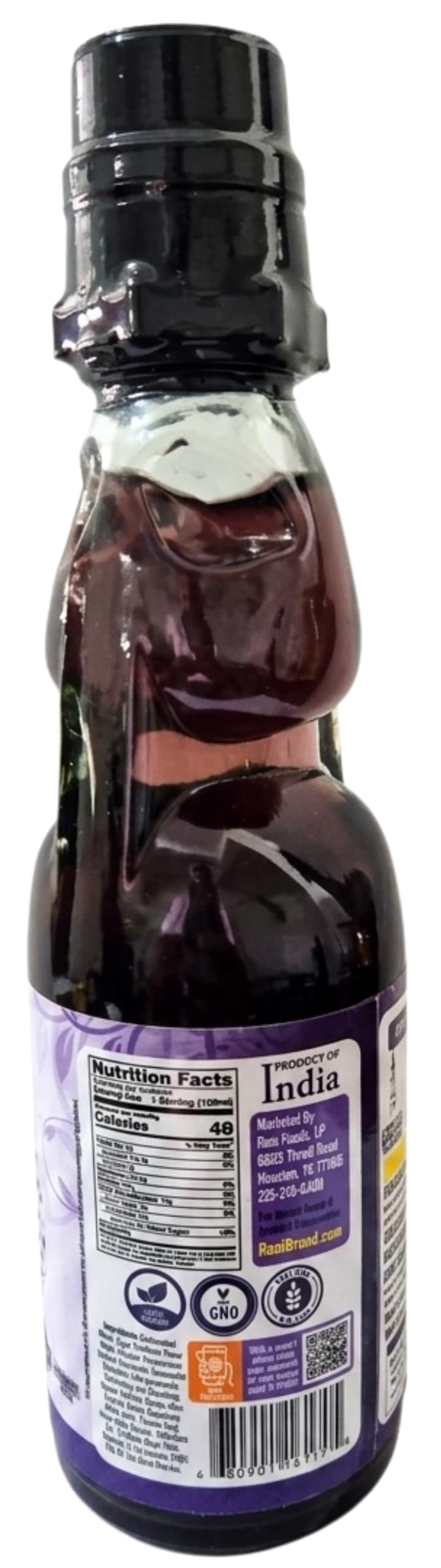 Rani Kala Khatta (Black Grapes) Goli Soda 6.7 fl oz (200 ml) Glass Bottle with Marble Seal, Pack of 2 ~ Vegan | Gluten Free | Non-GMO | Indian Origin