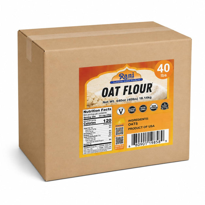 Rani Oat Flour 640oz (40lbs) 18.14kg Bulk Box~ All Natural | Gluten Free | NON-GMO | Kosher | Vegan | Product of USA