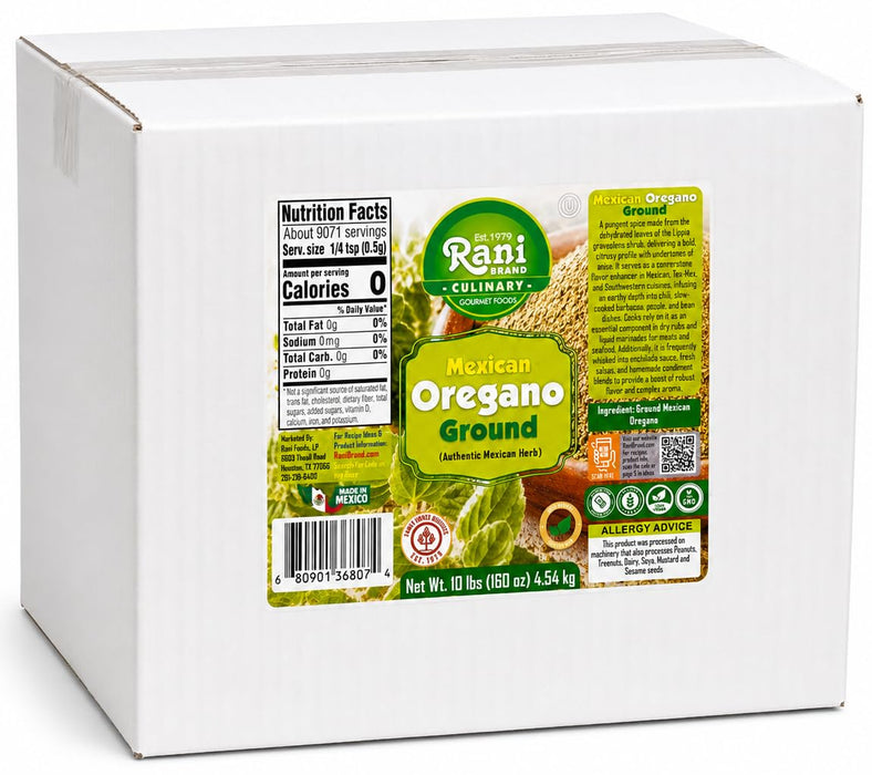 Rani Mexican Oregano Ground (Authentic Mexican Herb) 160oz (10lbs) 4.54kg Bulk Box ~ Gluten Free | NON-GMO | Kosher | Vegan | Sodium Free | Product of Mexico