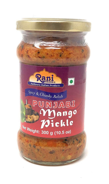 Rani Punjabi Mango Pickle Mild (Achar, Indian Relish) 10.5oz (300g) Glass Jar ~ Vegan | Gluten Free | NON-GMO | Kosher | No Colors | Popular Indian Condiment, Indian Origin