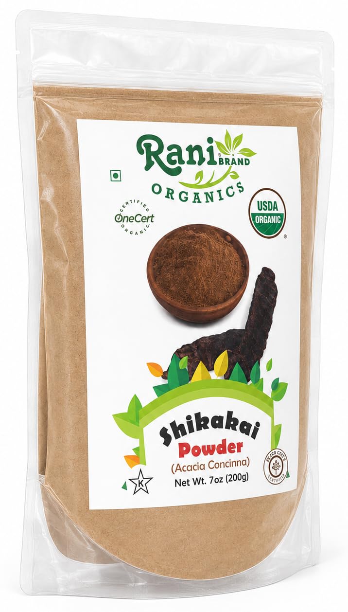 Rani Organic Shikakai Powder (Acacia Concinna) 7oz (200g) ~ All Natural | Vegan | Gluten Friendly | NON-GMO | Indian Origin | USDA Certified Organic