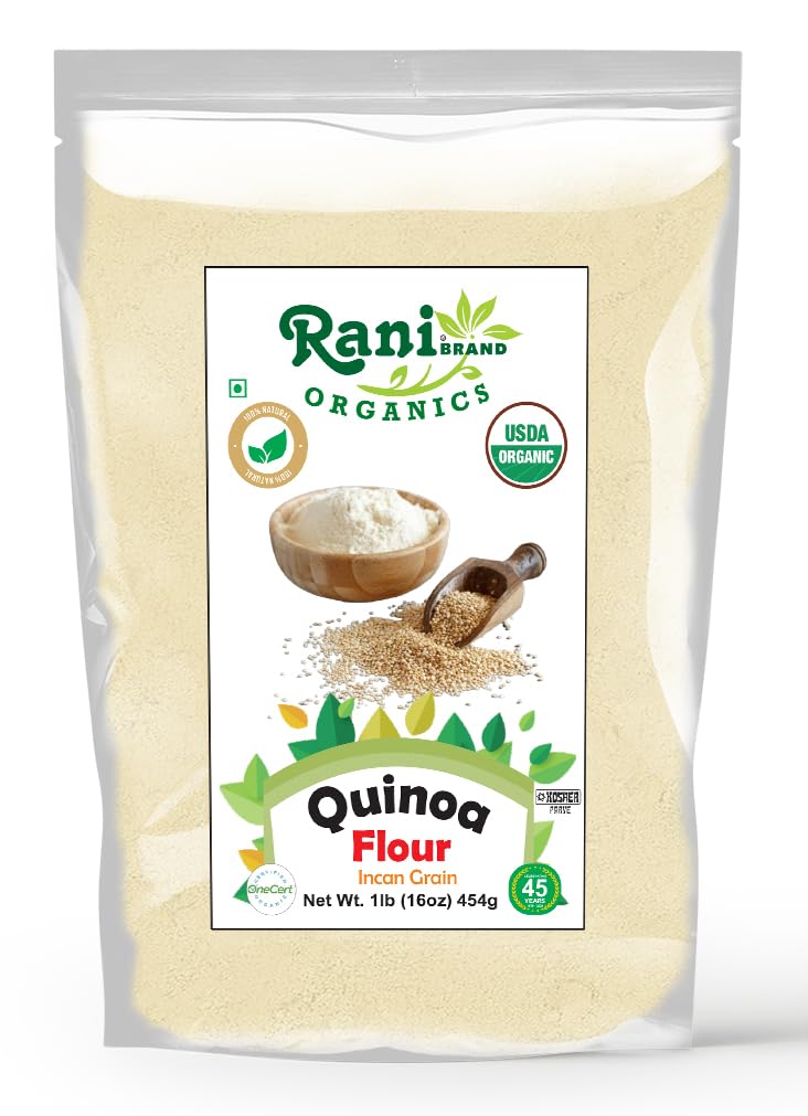 Rani Organic Quinoa Flour (Incan Grain) 16oz (1lb) 454g ~ All Natural | Vegan | Gluten Friendly | NON-GMO | Kosher | Indian Origin | USDA Certified Organic