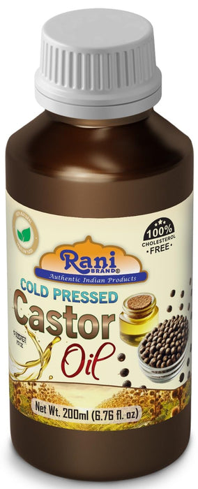 Rani Castor Oil 6.76 Ounce (200ml) Cold Pressed | 100% Natural | NON-GMO | Kosher | Vegan | Gluten Free | Indian Origin