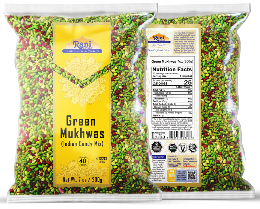 Rani Green Mukhwas (Special Digestive Treat) 7oz (200g) ~ Indian Candy Mouth Freshener | Vegan | Kosher