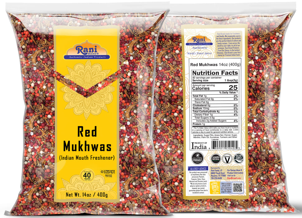 Rani Red Mukhwas (Special Digestive Treat) 14oz (400g) ~ Vegan | Indian Candy Mouth Freshener