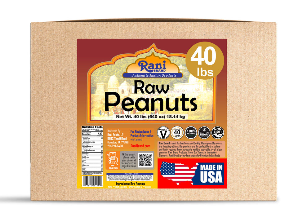 Rani Peanuts, Raw Whole With Skin 40lbs (640oz) 18.14kg Bulk Box ~ FOR FEED ONLY, Squirrels, Birds, Deer, etc (NOT FOR HUMAN CONSUMPTION)