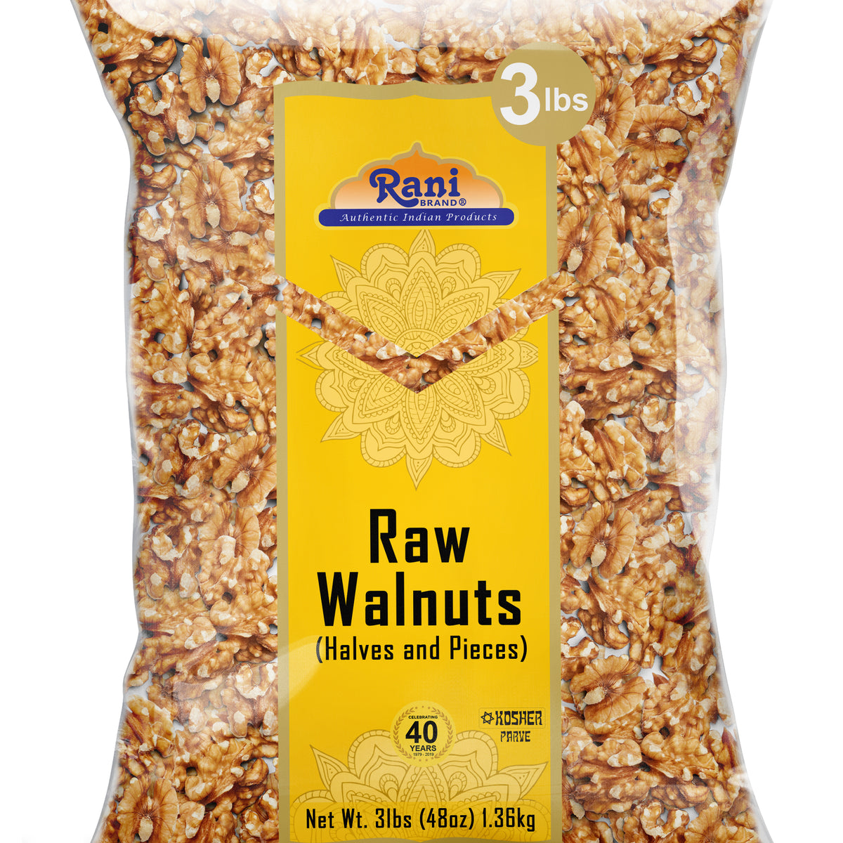 Rani Raw Walnuts Halves and Pieces 48oz 3lbs 1.36kg All Natural Rani Brand Factory Store