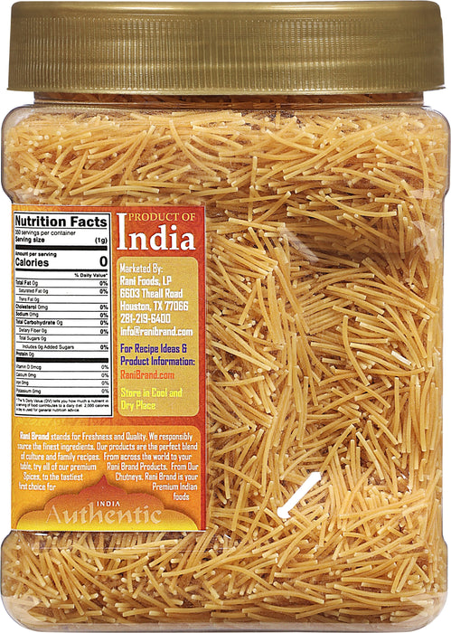 Rani Roasted Vermicelli (Roasted Wheat Noodles) 12.25oz (350g) PET Jar ~ All Natural | Vegan | NON-GMO | Indian Origin