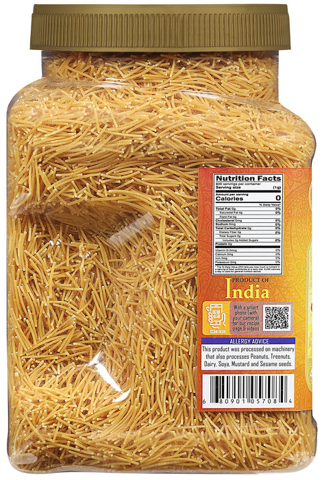 Rani Roasted Vermicelli (Roasted Wheat Noodles) 28oz (1.75lbs) 800g PET Jar ~ All Natural | Vegan | NON-GMO | Indian Origin