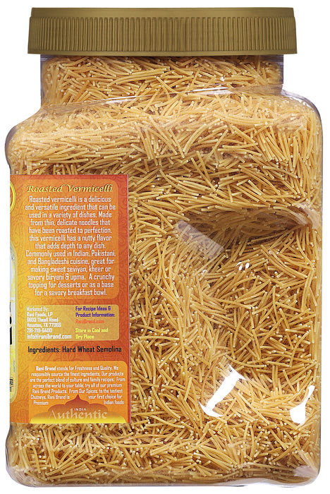 Rani Roasted Vermicelli (Roasted Wheat Noodles) 28oz (1.75lbs) 800g PET Jar ~ All Natural | Vegan | NON-GMO | Indian Origin